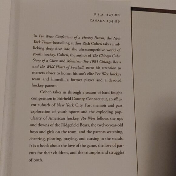 3/$13 Pee Wees: Confessions of a Hockey Parent by Rich Cohen 2021 - Picture 3 of 7